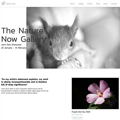 página de inicio de naturaleza ahora
