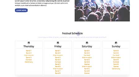 screenshot of whoop music festival website