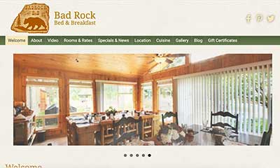badrock bed and breakfast website
